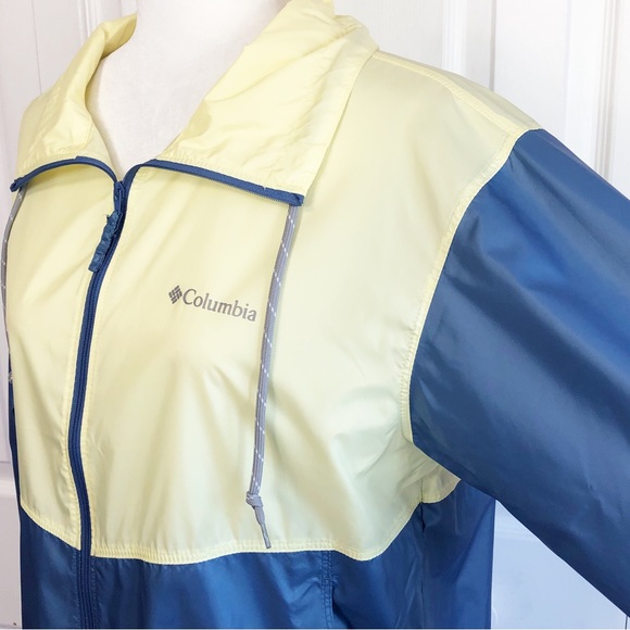 Columbia Light Yellow & Blue Colorblock Morning View Windbreaker Medium - Picture 7 of 16